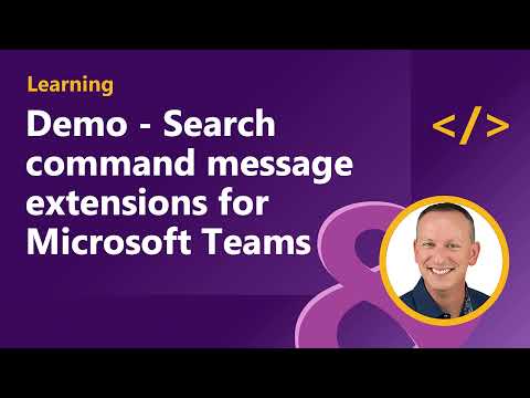 Demo Search command message extensions for Microsoft Teams