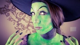 Wicked Witch Halloween Makeup and Nails Tutorial