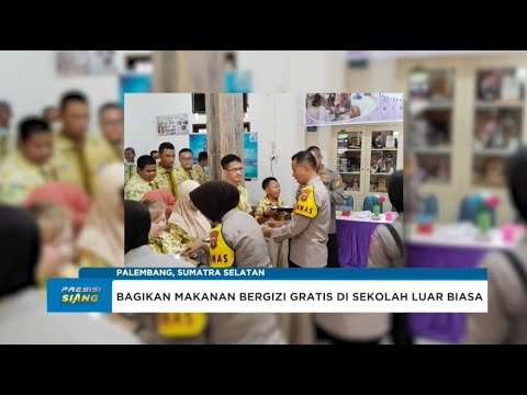POLDA SUMSEL PEMBAGIAN MAKANAN SEHAT DI SLB HARAPAN MANDIRI