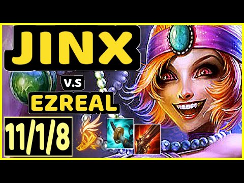 NUCLEAR (JINX) vs EZREAL - 11/1/8 KDA BOTTOM ADC GAMEPLAY - KR Ranked MASTER