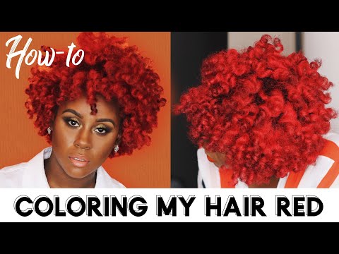 How I Dyed My Natural Hair Bright Red Without Bleach...
