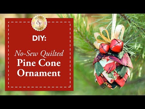 DIY No-Sew Quilted Pine Cone Ornament | a Shabby...