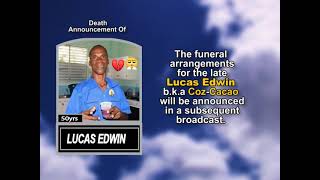 Lucas Edwin  ~ Short Obituary