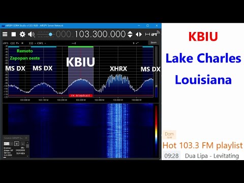 103.3 KBIU - Lake Charles, Louisiana captada en Zapopan (oeste), México