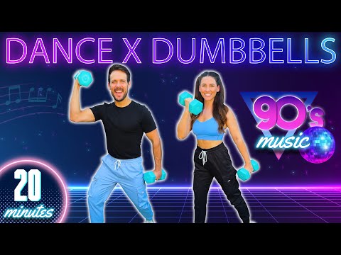 90s Dance x Dumbbells Workout [Dance Cardio + Full Body Toning]