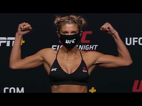 Ashley Yoder and Angela Hill - Official Weigh-ins - (UFC Fight Night: Edwards vs. Muhammad)