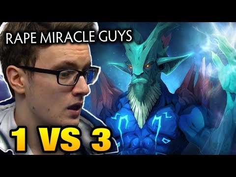 Zero Death Leshrac VS Miracle- [OD] 1vs3 Mid Lane Dota 2