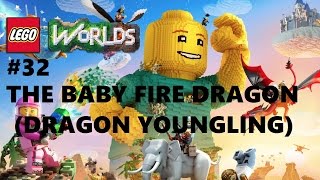 Lego Worlds: #32 Unlocking The Baby Fire Dragon (Youngling) Ps4 Playthrough