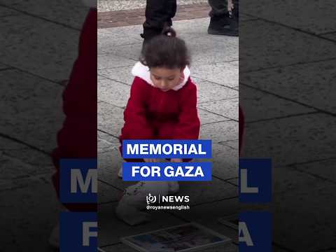 Little girl moved after seeing memorial for Gaza’s children in Germany