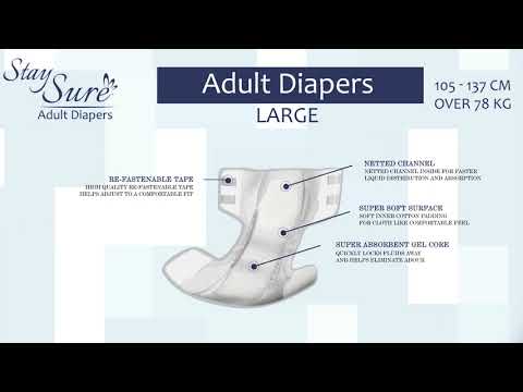 Stay sure adult diaper - large