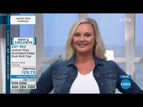 Lemon Way Scalloped Edge Slub Knit Top