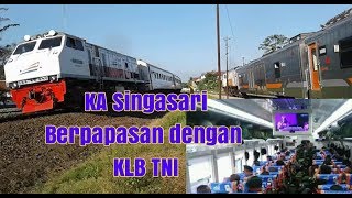 preview picture of video '[Berpapasan] KLB TNI dengan KA Singasari Di Tiber Kroya'