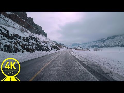 [4K 60fps] Scenic Drive - Winter Road Trip through Eastern Washington + Music - Part #2