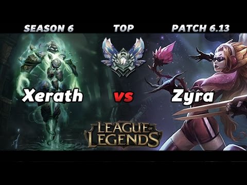 League of Legends - Xerath vs Zyra Season 6 Top - LoL Diamond Gameplay