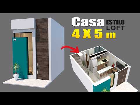 Low-cost 4x5 mini house, Tio Loft style - modern facade