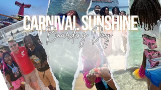 First Day on Carnival Sunshine! Boarding, Burgers & Sail Away Party 🍔🎉