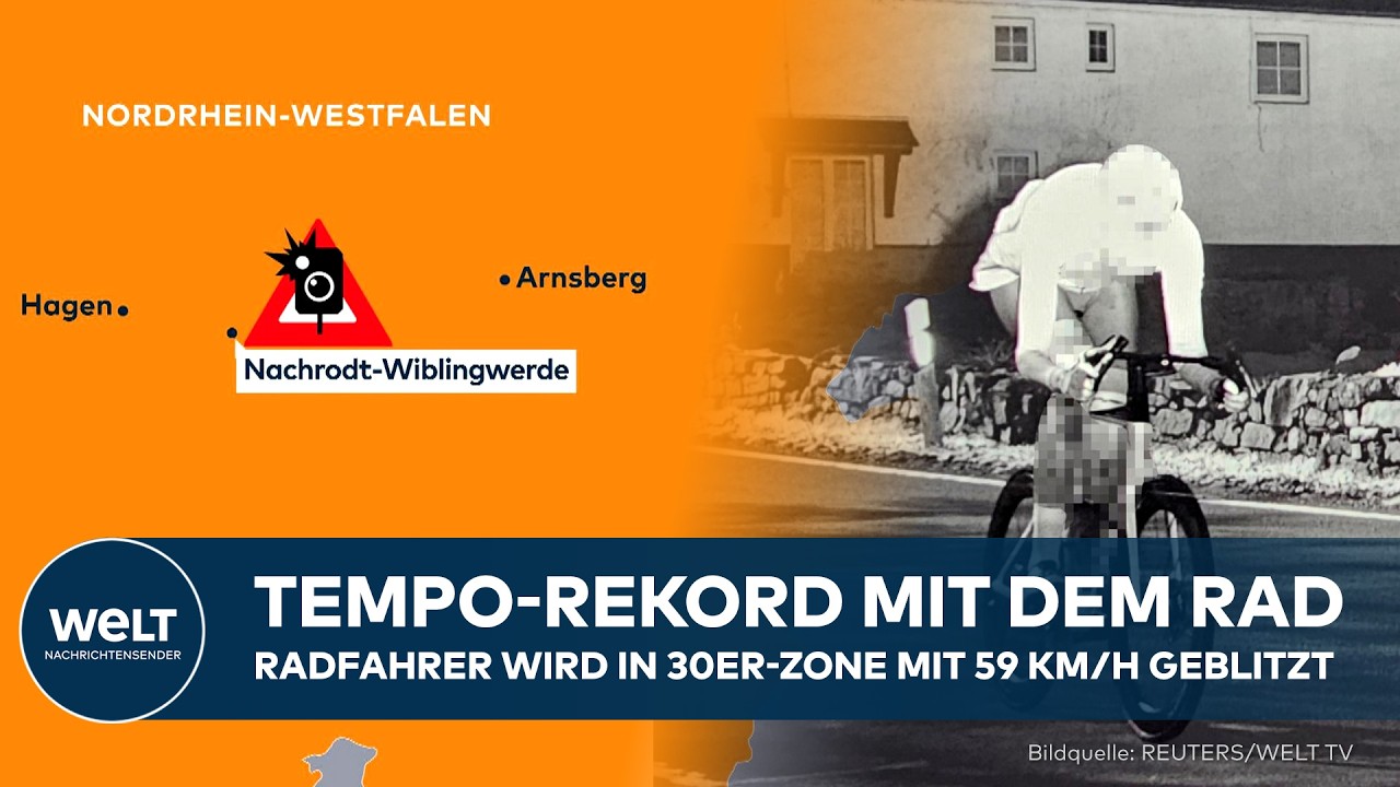 TEMPO-REKORD IN NRW: Radfahrer rast mit 59 km/h durch 30er-Zone und wird geblitzt
