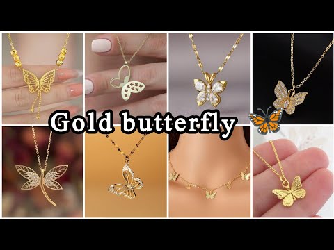 Gold Butterfly Necklace Design || Latest Gold Necklace with Butterfly Pendant