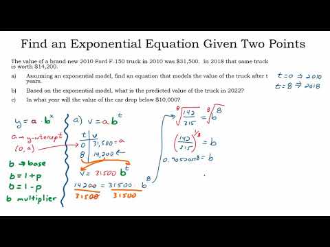 Find Exponential Equation Given Two Points