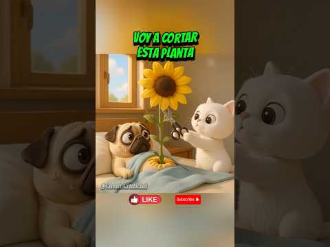 A sunflower flower came out of the puppy's stomach🌻😱