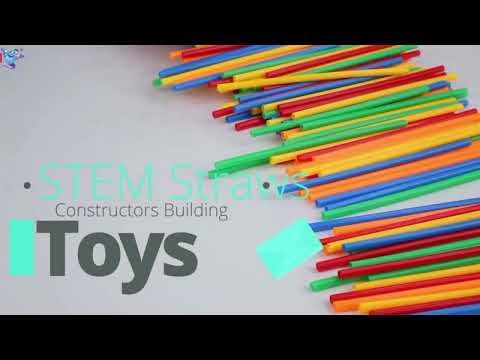 Straw assembly building blocks