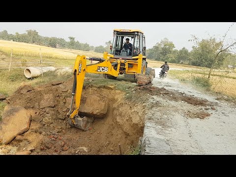JCB Dozer Breaking Bridge - JCB Working For New Bridge Construction - Dozer Video 4