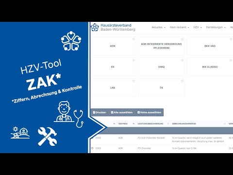 HZV-Tool: Ziffern, Abrechnung & Kontrolle (ZAK)