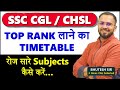 Daily Timetable To Cover All Subjects Of SSC CGL CHSL Preparation Math Reasoning English GK