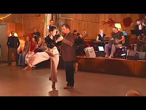  Natalia Aguero  and  Agustin Venturino  are  dancing  to  a  nontraditional song  by  Beltango  in  2024