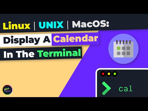 How To Display A Calendar In The Terminal Linux | UNIX | MacOS