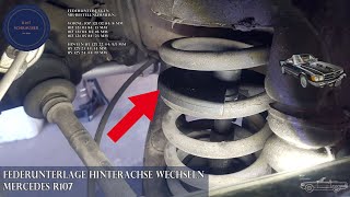 Mercedes R107 SL: Wymiana podkładki sprężyny tylnej
