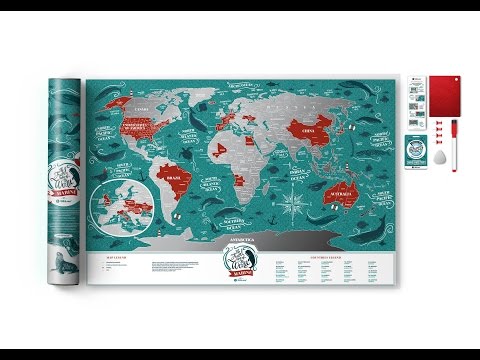 Скретч-карта мира Travel Map Marine World (Eng)