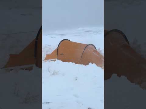 Camping in a Blizzard with Tunnel Tent
