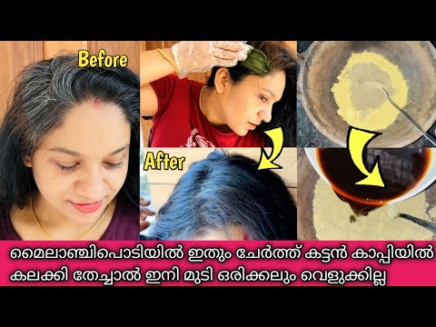 ഒറ്റ ദിവസം കൊണ്ട് മുടി കാക്ക കറുപ്പാകും ഇങ്ങനെ ചെയ്താൽ #natural #hairdyeing #henna #indigo #athome