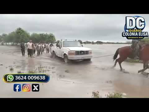 🚨🐎 COLONIA ABORIGEN: EVACÚAN A VECINOS CON TRACCIÓN A SANGRE POR LAS INUNDACIONES