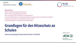 Grundlagen für den Hitzeschutz an Schulen - Online-Veranstaltungsreihe Hitzeresi