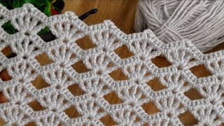 Pretty Fan Crochet Stitch Pattern 🖤🤍
