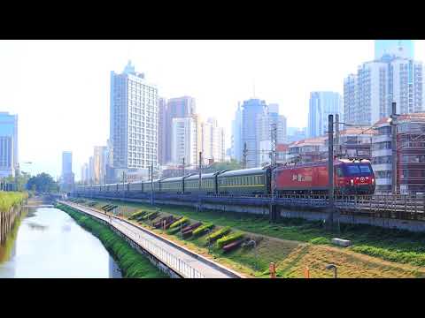 {CNR} HXD3D 0083 hauling Z108 (25T) passing Laojie, Shenzhen