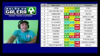 Palpites loteca 1120 Percentuais de momento