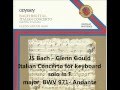 Glenn Gould : JS Bach. Italian Concerto F Major (BWV 971) - Andante