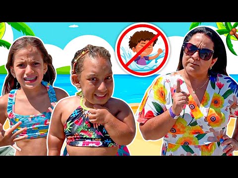 Regras de Conduta para Crianças e mais brincadeiras na praia com Maria Clara MC Divertida e Jessica