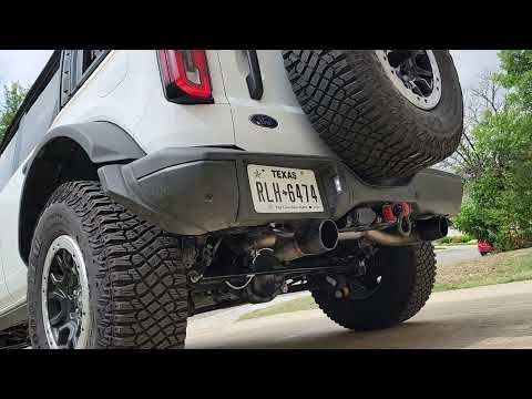 2022 2.7 V6 Ford Bronco Badlands Flowmaster FlowFX cat-back exhaust cold start