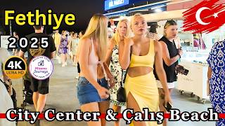 2025 Fethiye City Center & Çalış Beach Nightlife | Turkey 4K Walking Tour, Cafes