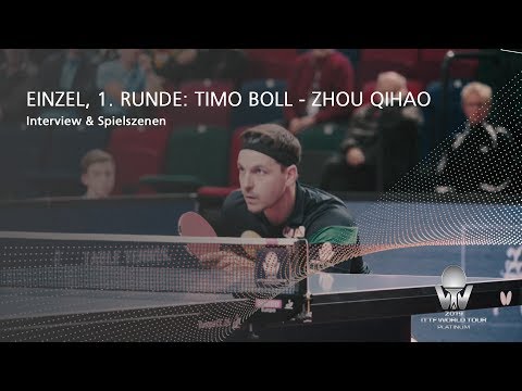 Herren, 1. Runde: Timo Boll – Zhou Qihao (CHN) I German Open 2019
