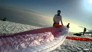 preview picture of video 'Winter paragliding Mauborget - Parapente d'hiver - Décollages dans la neige - 2/2'