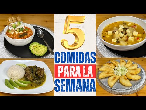 5 IDEAS DE COMIDA ECONÓMICA!! Recetas Fáciles y Rápidas de COMIDAS PARA LA SEMANA
