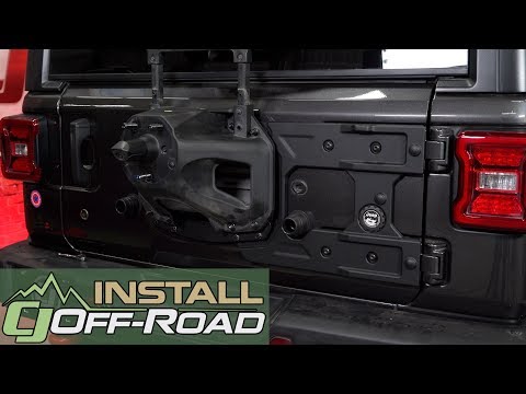 How to carry 37" tires on the 2018 Jeep Wrangler JL: Mopar Oversized Spare Tire Carrier Kit Install