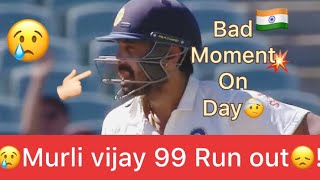 Murli vijay out 99!😞|| vijay last high score😕|| #cricket #shorts