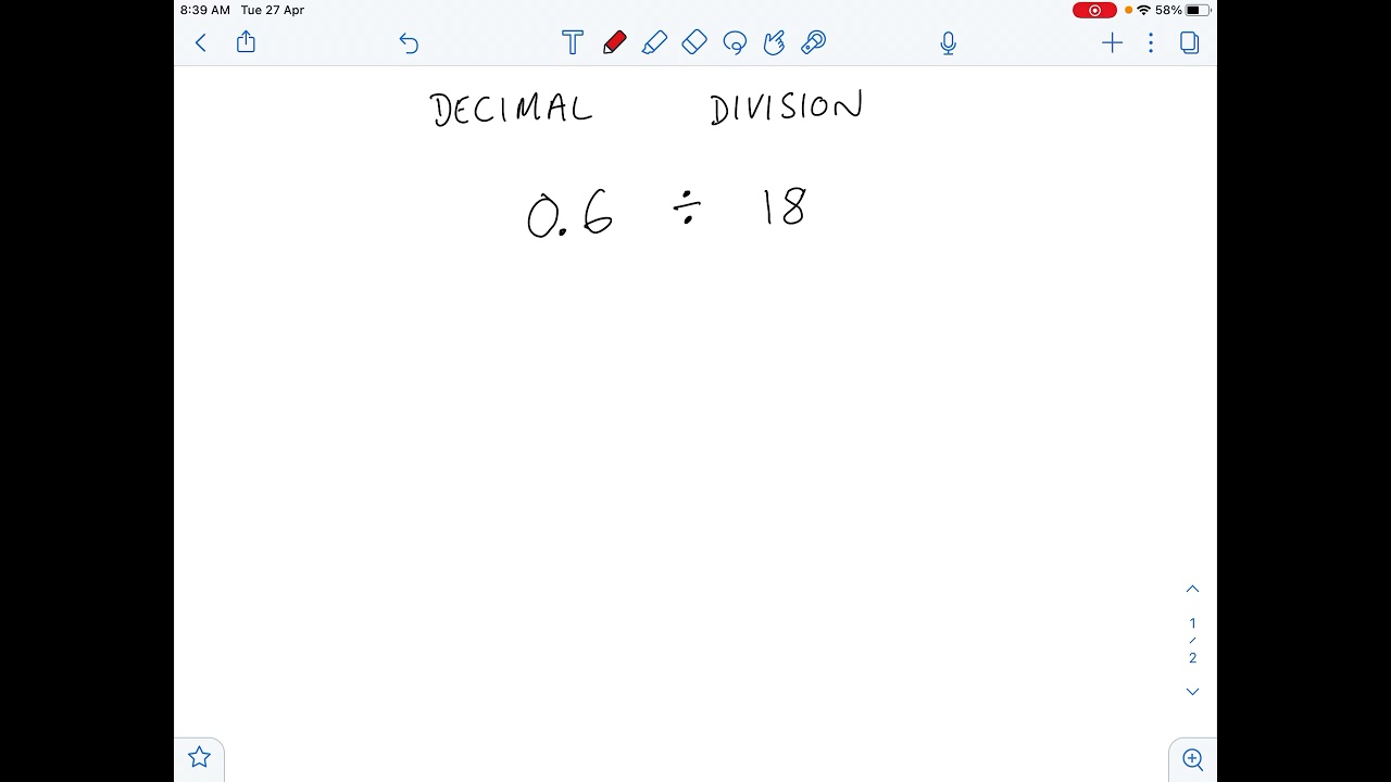 Decimal Division no calculator