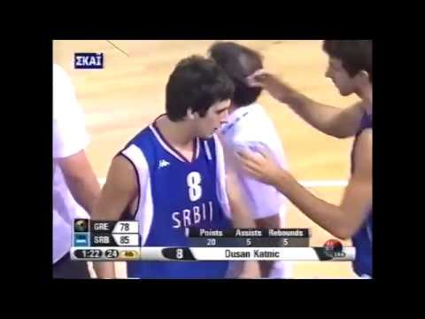 Dusan Katnic 11 pts in Q4 | FIBA U18 European Championship 2007 Final